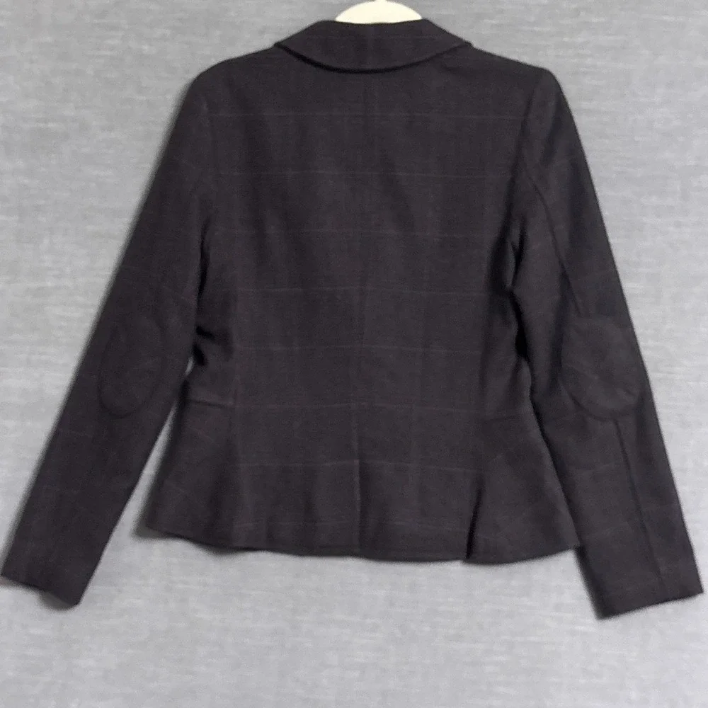 Vintage Levis Blazer S Gray Purple Plaid Wool Blend‎ Elbow Patch Preppy 90s y2k